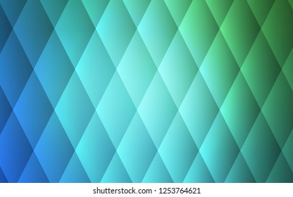 Light Blue, Green vector cover in polygonal style. Abstract gradient illustration with rectangles. The template can be used as a background.