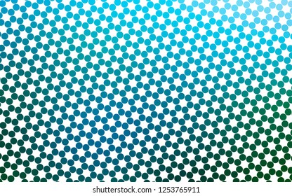 Light Blue, Green vector cover with spots. Blurred decorative design in abstract style with bubbles. Template for your brand book.