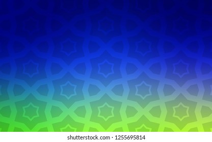 Light Blue, Green vector cover with small and big stars. Blurred decorative design in simple style with stars. Smart design for your business advert.