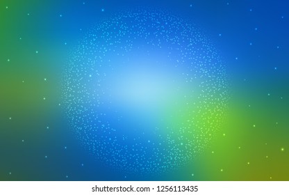 Light Blue, Green vector cover with astronomical stars. Modern abstract illustration with Big Dipper stars. Best design for your ad, poster, banner.