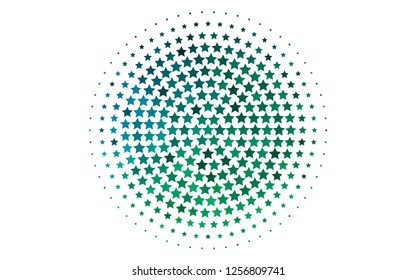 Light Blue, Green vector cover with small and big stars. Glitter abstract illustration with colored stars. The pattern can be used for new year ad, booklets.