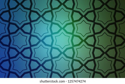 Light Blue, Green vector cover with small and big stars. Modern geometrical abstract illustration with stars. Template for sell phone backgrounds.