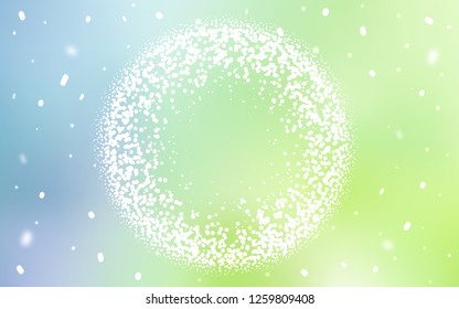 Light Blue, Green vector cover with spots. Illustration with set of shining colorful abstract circles. Pattern for ads, leaflets.