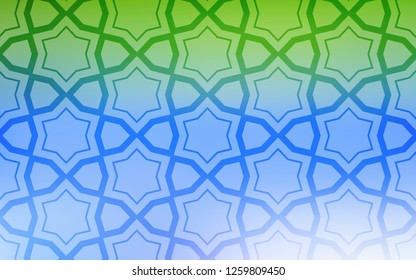 Light Blue, Green vector cover with small and big stars. Glitter abstract illustration with colored stars. Pattern for websites, landing pages.