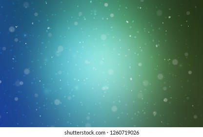Light Blue, Green vector cover with beautiful snowflakes. Glitter abstract illustration with crystals of ice. The template can be used as a new year background.