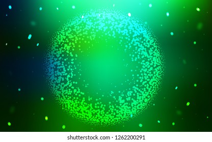 Light Blue, Green vector cover with spots. Modern abstract illustration with colorful water drops. Pattern for futuristic ad, booklets.