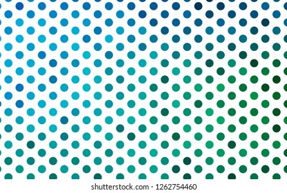 Light Blue, Green vector cover with spots. Glitter abstract illustration with blurred drops of rain. Pattern for beautiful websites.