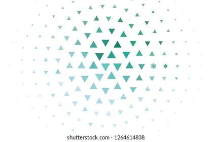 Light Blue, Green vector cover in polygonal style. Illustration with set of colorful triangles. Pattern for commercials.