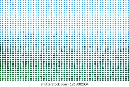 Light Blue, Green vector cover with spots. Glitter abstract illustration with blurred drops of rain. Design for business adverts.