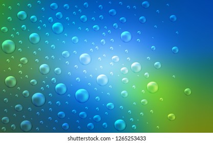 Light Blue, Green vector cover with spots. Abstract illustration with colored bubbles in nature style. Completely new template for your brand book.
