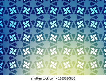 Light Blue, Green vector cover in triangles, cubes. Abstract illustration with colorful lines, cubes. Best design for your ad, poster, banner.