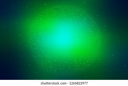 Light Blue, Green vector cover with astronomical stars. Shining illustration with sky stars on abstract template. Pattern for astrology websites.