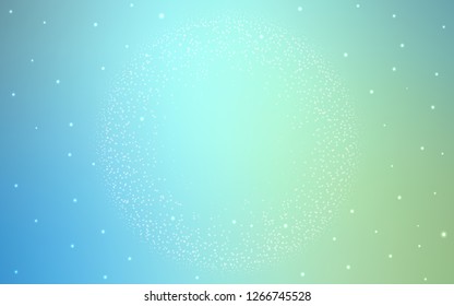 Light Blue, Green vector cover with astronomical stars. Modern abstract illustration with Big Dipper stars. Template for cosmic backgrounds.