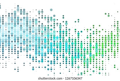 Light Blue, Green vector cover with spots. Blurred bubbles on abstract background with colorful gradient. Design for posters, banners.