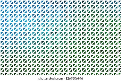 Light Blue, Green vector cover in polygonal style. Triangles on abstract background with colorful gradient. Template for wallpapers.