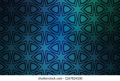 Light Blue, Green vector cover with small and big stars. Modern geometrical abstract illustration with stars. Pattern for wrapping gifts.