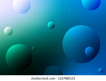Light Blue, Green vector cover with spots. Modern abstract illustration with colorful water drops. New design for ad, poster, banner of your website.