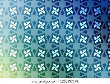 Light Blue, Green vector cover in triangles, cubes. Decorative design in abstract style with lines, cubes. Modern template for your landing page.
