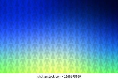 Light Blue, Green vector cover with polygonal style. Illustration with set of colorful triangles, lines. Modern template for landing page.