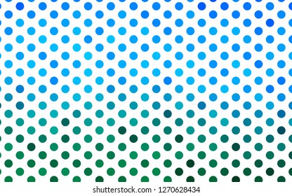Light Blue, Green vector cover with spots. Modern abstract illustration with colorful water drops. Pattern of water, rain drops.