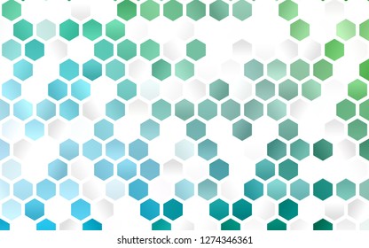 Light Blue, Green vector cover with set of hexagons. Abstract illustration with colorful hexagons. Pattern for texture of wallpapers.
