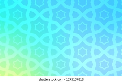 Light Blue, Green vector cover with small and big stars. Stars on blurred abstract background with gradient. Pattern for new year ad, booklets.