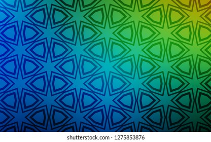 Light Blue, Green vector cover with small and big stars. Modern geometrical abstract illustration with stars. Pattern for websites, landing pages.