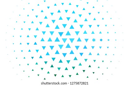 Light Blue, Green vector cover in polygonal style. Triangles on abstract background with colorful gradient. Template for wallpapers.