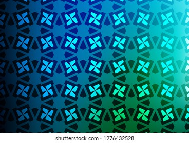 Light Blue, Green vector cover in triangles, cubes. Glitter abstract illustration with squares, lines. Best design for your ad, poster, banner.