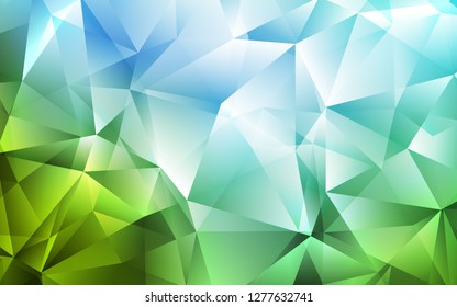 Light Blue, Green vector cover in polygonal style. Abstract gradient illustration with triangles. Pattern can be used for websites.