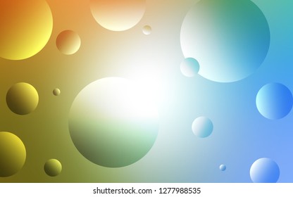 Light Blue, Green vector cover with spots. Blurred bubbles on abstract background with colorful gradient. Pattern can be used for beautiful websites.
