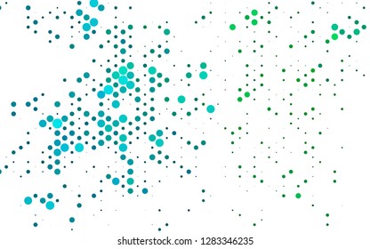 Light Blue, Green vector cover with circles. Abstract illustration with colored bubbles in nature style. Template for your brand book.