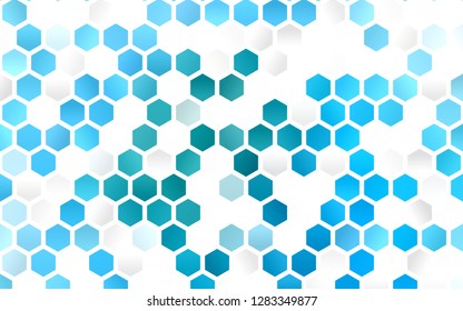Light Blue, Green vector cover with set of hexagons. White background with colorful hexagons. Beautiful design for your business advert.