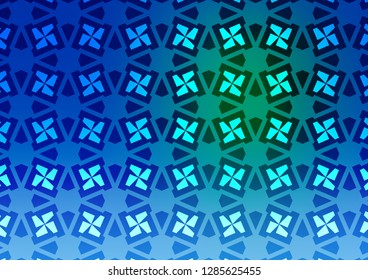 Light Blue, Green vector cover in triangles, cubes. Decorative design in abstract style with lines, cubes. Pattern for commercials.
