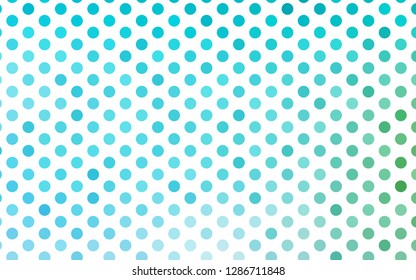 Light Blue, Green vector cover with spots. Blurred bubbles on abstract background with colorful gradient. Template for your brand book.