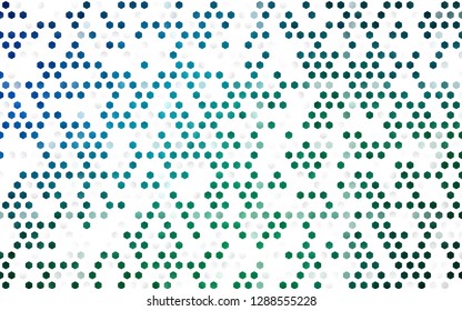 Light Blue, Green vector cover with set of hexagons. Design in abstract style with hexagons. Beautiful design for your business advert.