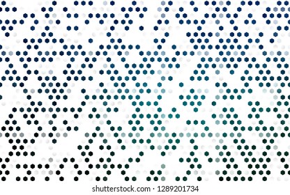 Light Blue, Green vector cover with set of hexagons. Design in abstract style with hexagons. Pattern can be used for landing pages.