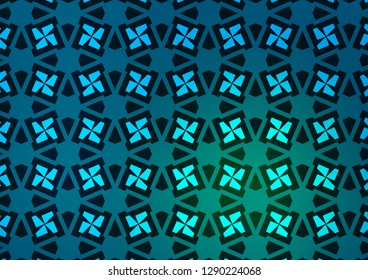 Light Blue, Green vector cover in triangles, cubes. Illustration with set of colorful triangles, squares. Modern template for your landing page.
