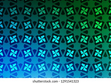 Light Blue, Green vector cover in triangles, cubes. Illustration with colorful triangles, rectangles. Pattern for commercials.