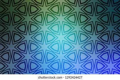Light Blue, Green vector cover with small and big stars. Shining colored illustration with stars. Pattern for wrapping gifts.