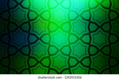 Light Blue, Green vector cover with small and big stars. Decorative illustration with stars on abstract template. Pattern for wrapping gifts.