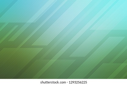 Light Blue, Green vector cover with stright stripes. Blurred decorative design in simple style with lines. Pattern for your busines websites.