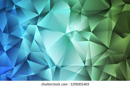 Light Blue, Green vector cover in polygonal style. Modern abstract illustration with colorful triangles. Pattern can be used for websites.