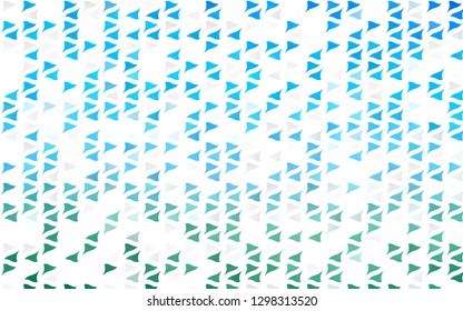 Light Blue, Green vector cover in polygonal style. Glitter abstract illustration with triangular shapes. Template for wallpapers.