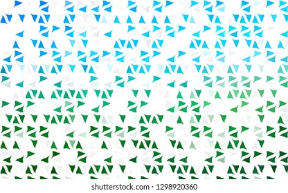 Light Blue, Green vector cover in polygonal style. Modern abstract illustration with colorful triangles. Best design for your ad, poster, banner.