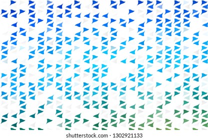 Light Blue, Green vector cover in polygonal style. Glitter abstract illustration with triangular shapes. Modern template for your landing page.