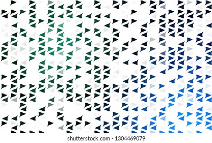 Light Blue, Green vector cover in polygonal style. Beautiful illustration with triangles in nature style. Template for wallpapers.