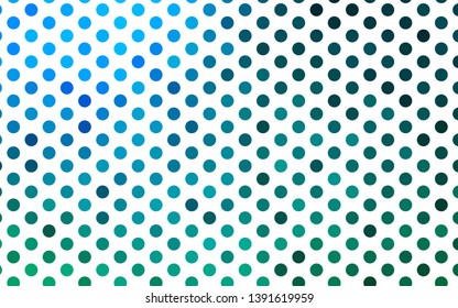 Light Blue, Green vector cover with spots. Glitter abstract illustration with blurred drops of rain. Pattern for ads, booklets.