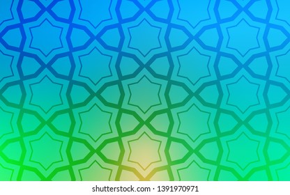 Light Blue, Green vector cover with small and big stars. Modern geometrical abstract illustration with stars. Best design for your ad, poster, banner.