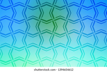 Light Blue, Green vector cover with stright stripes. Shining colored illustration with sharp stripes. Smart design for your business advert.